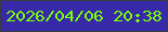 文字の大きさ：5、枠の色：3a3e43、背景の色：3829a8、文字の色：77ff0a 無料ブログパーツのブログ時計