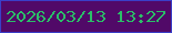 文字の大きさ：5、枠の色：3a3fc8、背景の色：510968、文字の色：2bbe68 無料ブログパーツのブログ時計