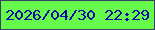 文字の大きさ：1、枠の色：3a4064、背景の色：66fb4a、文字の色：070aa7 無料ブログパーツのブログ時計
