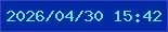 文字の大きさ：3、枠の色：3a40c0、背景の色：012aa5、文字の色：66e9e6 無料ブログパーツのブログ時計