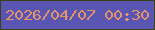 文字の大きさ：5、枠の色：3a4213、背景の色：5955b3、文字の色：e69369 無料ブログパーツのブログ時計