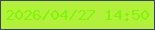 文字の大きさ：5、枠の色：3a4363、背景の色：b3f03c、文字の色：80f504 無料ブログパーツのブログ時計