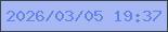 文字の大きさ：5、枠の色：3a4546、背景の色：a6b7f3、文字の色：6382ea 無料ブログパーツのブログ時計