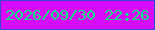 文字の大きさ：2、枠の色：3a45d0、背景の色：d50bfa、文字の色：07e884 無料ブログパーツのブログ時計