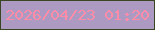 文字の大きさ：3、枠の色：3a4622、背景の色：ac9ac2、文字の色：fd8ca9 無料ブログパーツのブログ時計