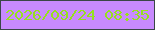 文字の大きさ：4、枠の色：3a4647、背景の色：c88afe、文字の色：96e01e 無料ブログパーツのブログ時計