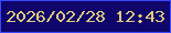 文字の大きさ：4、枠の色：3a48ff、背景の色：0f056b、文字の色：e2cb7c 無料ブログパーツのブログ時計