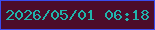 文字の大きさ：5、枠の色：3a4cee、背景の色：4c0c2a、文字の色：20b4ab 無料ブログパーツのブログ時計