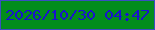 文字の大きさ：2、枠の色：3a4ec2、背景の色：028d1d、文字の色：1913ce 無料ブログパーツのブログ時計