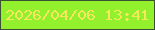 文字の大きさ：3、枠の色：3a5233、背景の色：93f02c、文字の色：f8e85e 無料ブログパーツのブログ時計