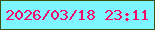 文字の大きさ：5、枠の色：3a5314、背景の色：7ef6ff、文字の色：f20a66 無料ブログパーツのブログ時計