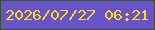 文字の大きさ：5、枠の色：3a532b、背景の色：6654c8、文字の色：fbda1f 無料ブログパーツのブログ時計