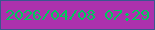 文字の大きさ：5、枠の色：3a568f、背景の色：ac31ad、文字の色：00ca5b 無料ブログパーツのブログ時計