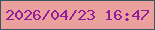 文字の大きさ：5、枠の色：3a5761、背景の色：eaa19e、文字の色：931c9a 無料ブログパーツのブログ時計