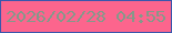 文字の大きさ：3、枠の色：3a57ad、背景の色：fc658d、文字の色：85988a 無料ブログパーツのブログ時計