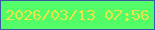 文字の大きさ：1、枠の色：3a58a4、背景の色：53fd67、文字の色：e9e848 無料ブログパーツのブログ時計