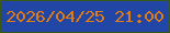 文字の大きさ：2、枠の色：3a5914、背景の色：2246a6、文字の色：de7b12 無料ブログパーツのブログ時計