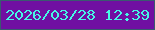 文字の大きさ：3、枠の色：3a5970、背景の色：700fa2、文字の色：46f8e5 無料ブログパーツのブログ時計