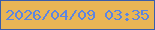 文字の大きさ：1、枠の色：3a5dab、背景の色：e9b555、文字の色：5c85e1 無料ブログパーツのブログ時計