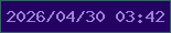 文字の大きさ：5、枠の色：3a616b、背景の色：240263、文字の色：a07fda 無料ブログパーツのブログ時計