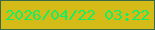 文字の大きさ：1、枠の色：3a6948、背景の色：d5bb17、文字の色：13ee63 無料ブログパーツのブログ時計