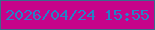 文字の大きさ：3、枠の色：3a6b8c、背景の色：c6038a、文字の色：2483c7 無料ブログパーツのブログ時計