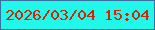 文字の大きさ：1、枠の色：3a6f9f、背景の色：22f8ea、文字の色：cd260b 無料ブログパーツのブログ時計
