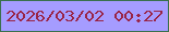 文字の大きさ：5、枠の色：3a704d、背景の色：a59cff、文字の色：992446 無料ブログパーツのブログ時計