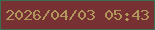 文字の大きさ：2、枠の色：3a7052、背景の色：773132、文字の色：b1975c 無料ブログパーツのブログ時計