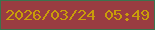 文字の大きさ：5、枠の色：3a734e、背景の色：993c41、文字の色：c99d0a 無料ブログパーツのブログ時計