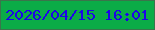 文字の大きさ：5、枠の色：3a754b、背景の色：0bac47、文字の色：1d04e8 無料ブログパーツのブログ時計