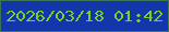 文字の大きさ：2、枠の色：3a7557、背景の色：1337aa、文字の色：77d126 無料ブログパーツのブログ時計