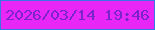 文字の大きさ：3、枠の色：3a76e1、背景の色：e826f5、文字の色：7b24c9 無料ブログパーツのブログ時計