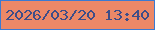 文字の大きさ：2、枠の色：3a7ad1、背景の色：ec8867、文字の色：3e4d88 無料ブログパーツのブログ時計