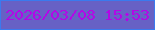 文字の大きさ：3、枠の色：3a7aee、背景の色：6761c5、文字の色：b307e7 無料ブログパーツのブログ時計
