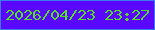 文字の大きさ：4、枠の色：3a7bec、背景の色：5a07ff、文字の色：52df27 無料ブログパーツのブログ時計