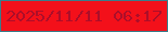 文字の大きさ：3、枠の色：3a7c8a、背景の色：f3101a、文字の色：ad0e29 無料ブログパーツのブログ時計