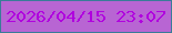 文字の大きさ：5、枠の色：3a7c98、背景の色：b865d3、文字の色：b002de 無料ブログパーツのブログ時計