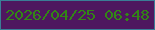文字の大きさ：2、枠の色：3a7d96、背景の色：4e175f、文字の色：328615 無料ブログパーツのブログ時計