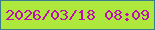 文字の大きさ：3、枠の色：3a7e8c、背景の色：afe83d、文字の色：bc11b0 無料ブログパーツのブログ時計