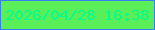 文字の大きさ：1、枠の色：3a7ef3、背景の色：5aee58、文字の色：00ff8e 無料ブログパーツのブログ時計