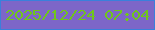 文字の大きさ：2、枠の色：3a80db、背景の色：7d66c8、文字の色：70c61a 無料ブログパーツのブログ時計