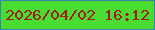 文字の大きさ：5、枠の色：3a81ad、背景の色：49dc31、文字の色：a21a13 無料ブログパーツのブログ時計