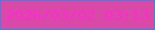 文字の大きさ：3、枠の色：3a84e8、背景の色：d849a8、文字の色：ff28d1 無料ブログパーツのブログ時計