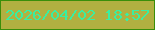 文字の大きさ：2、枠の色：3a8e0a、背景の色：b1b041、文字の色：38efa2 無料ブログパーツのブログ時計