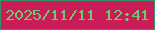 文字の大きさ：2、枠の色：3a8e65、背景の色：c91d57、文字の色：6dca6d 無料ブログパーツのブログ時計