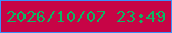 文字の大きさ：4、枠の色：3a91fc、背景の色：c70446、文字の色：0cb662 無料ブログパーツのブログ時計