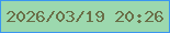 文字の大きさ：2、枠の色：3a95f1、背景の色：9cd8ae、文字の色：6a6e47 無料ブログパーツのブログ時計