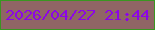 文字の大きさ：1、枠の色：3a9621、背景の色：906565、文字の色：8c06e6 無料ブログパーツのブログ時計