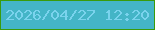 文字の大きさ：3、枠の色：3a9b0b、背景の色：44b5c7、文字の色：7ad3ed 無料ブログパーツのブログ時計